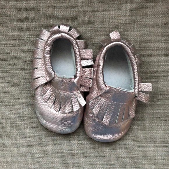 Other - BOGO Slippers - semi hard sole, fringe detail, faux leather - pink - size 5